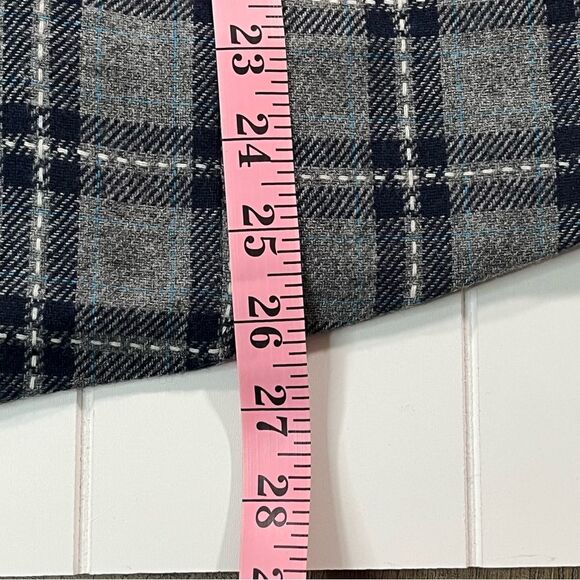 Draper James x Eloquii Gray Blue Plaid Wool Blend Blazer size 18 - Picture 6 of 11